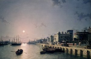 Tower of London and the Thames in Moonlight